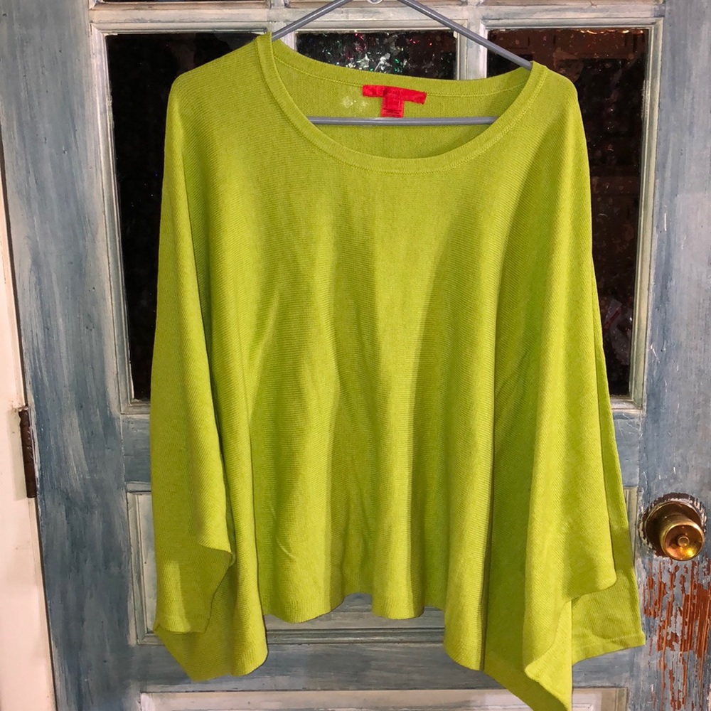 Lime green poncho style sweater